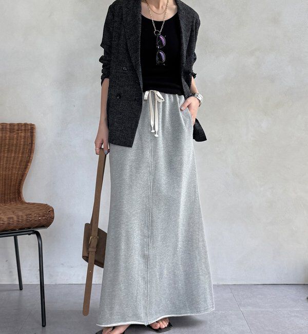  「裏毛ロングスカート」|スカート|