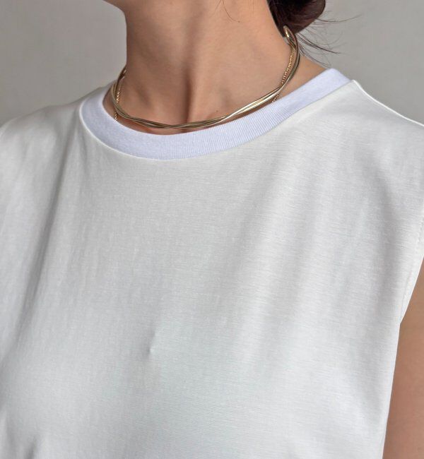  「異素材フリルチュニック」|Tシャツ・カットソー|