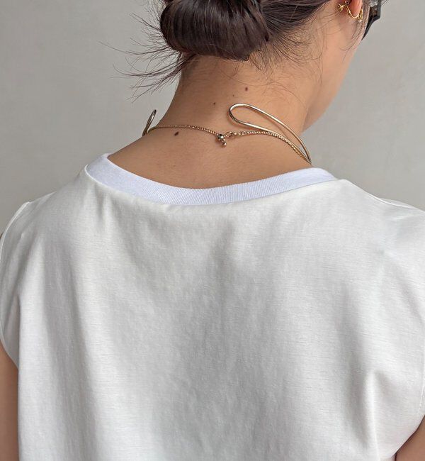  「異素材フリルチュニック」|Tシャツ・カットソー|