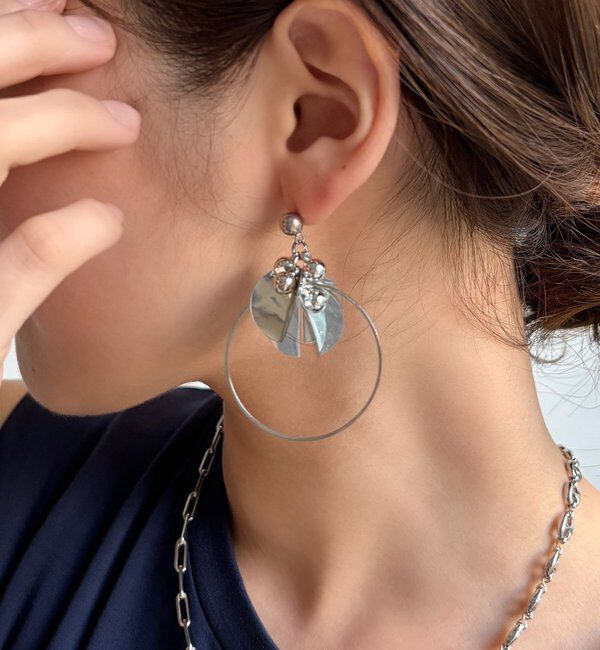  「モチーフシルバーフープピアス」|ピアス|