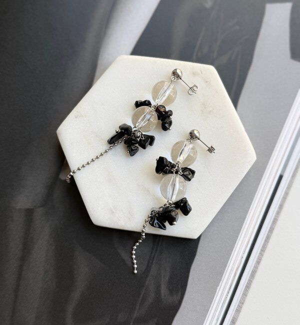  「ナチュラルストーンクリアピアス」|ピアス|