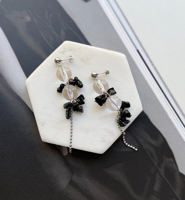  「ナチュラルストーンクリアピアス」|ピアス|