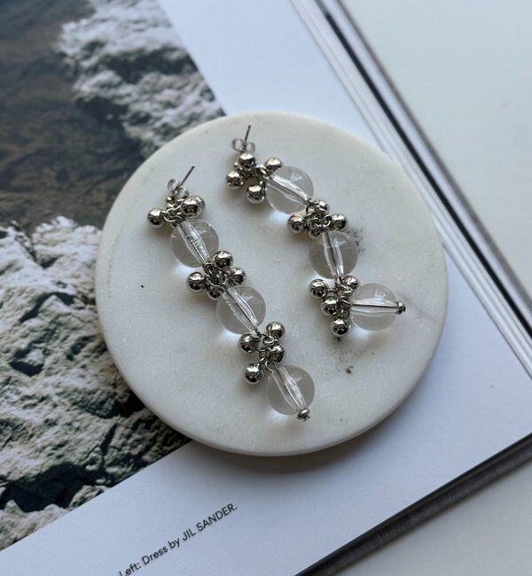  「3連クリアロングピアス」|ピアス|