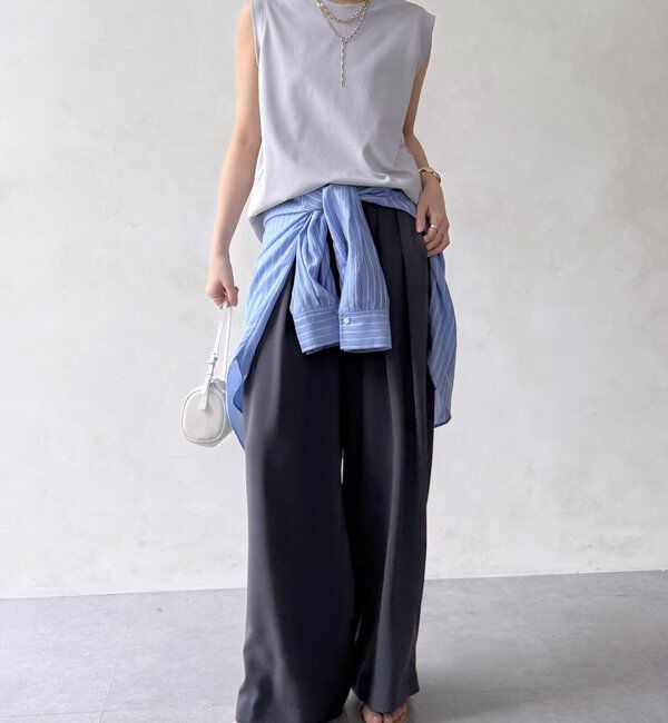  「裾切替ノーリスリーブプルオーバー」|Tシャツ・カットソー|