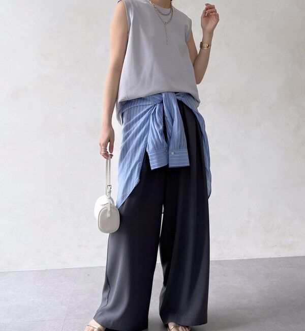  「裾切替ノーリスリーブプルオーバー」|Tシャツ・カットソー|