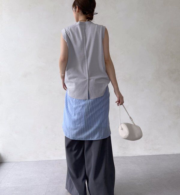  「裾切替ノーリスリーブプルオーバー」|Tシャツ・カットソー|