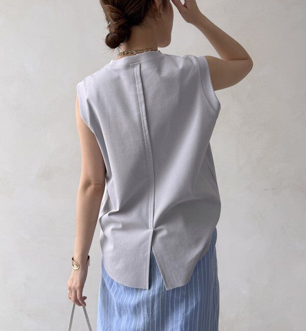  「裾切替ノーリスリーブプルオーバー」|Tシャツ・カットソー|