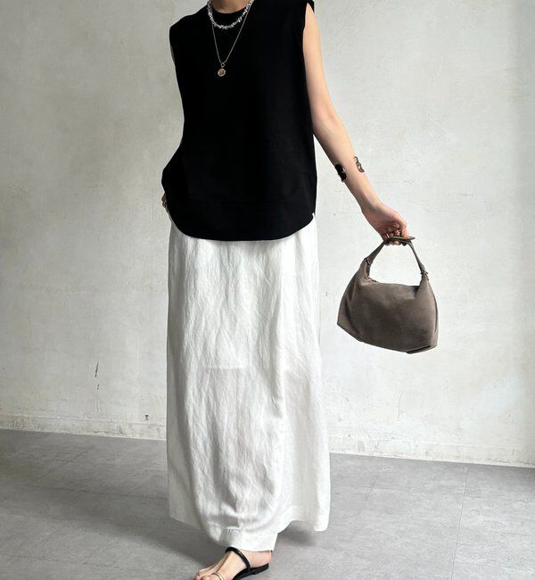  「裾切替ノーリスリーブプルオーバー」|Tシャツ・カットソー|
