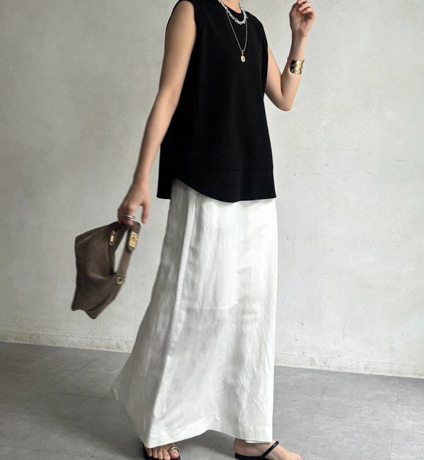  「裾切替ノーリスリーブプルオーバー」|Tシャツ・カットソー|