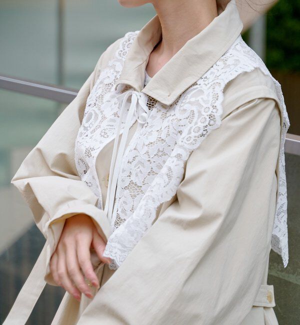  「レース付きフレアトレンチコート」|トレンチコート|