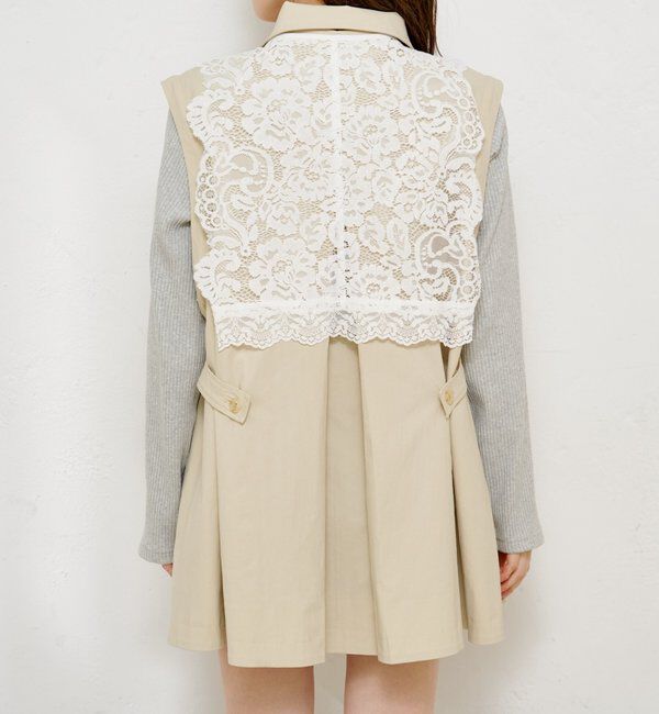  「レース付きフレアトレンチコート」|トレンチコート|
