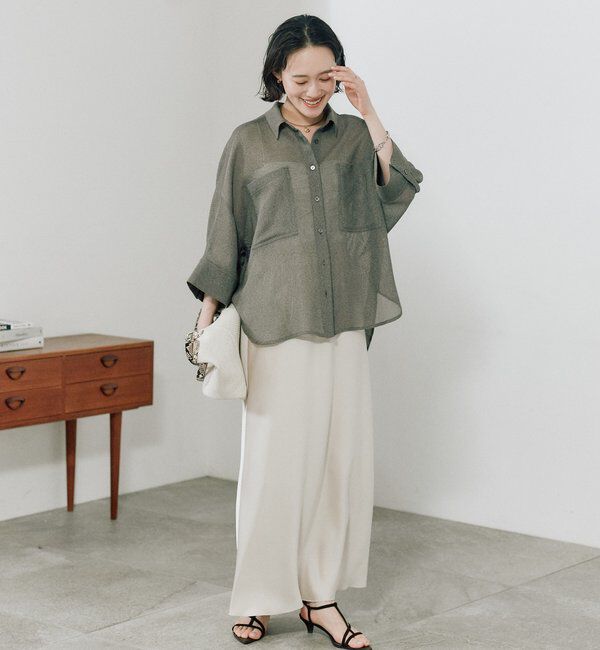  「予約【上品な透け感】メッシュドルマンシャツ」|シャツ・ブラウス|