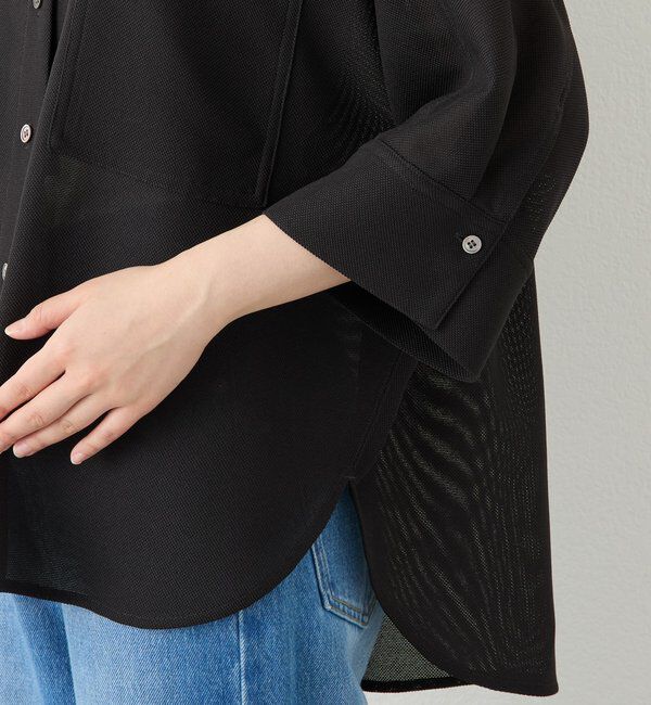  「予約【上品な透け感】メッシュドルマンシャツ」|シャツ・ブラウス|