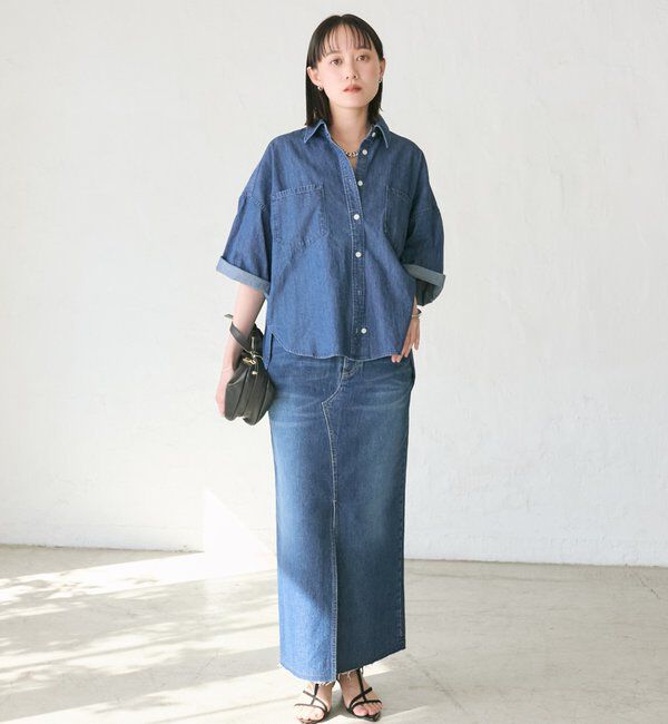  「予約【RIMH（リムエイチ）】スリットデニムスカート」|スカート|