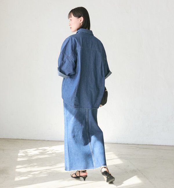  「予約【RIMH（リムエイチ）】スリットデニムスカート」|スカート|