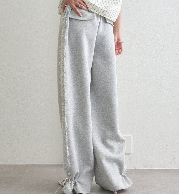  「裾ドロストスウェットパンツ」|チノ|