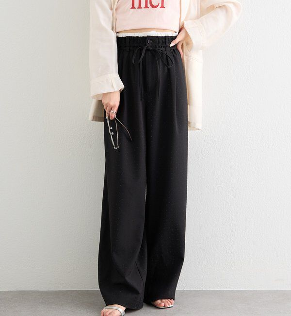  「ラインストーンWベルトパンツ」|チノ|