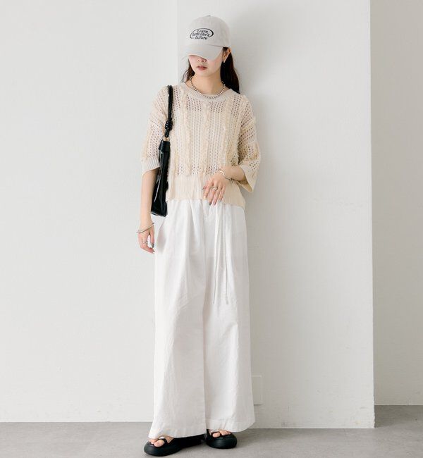  「フリルライン半袖ニット」|ニット・セーター|