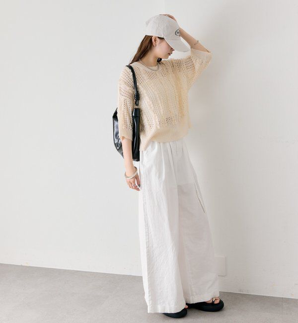  「フリルライン半袖ニット」|ニット・セーター|