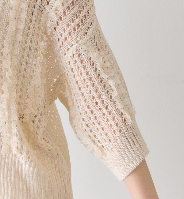  「フリルライン半袖ニット」|ニット・セーター|