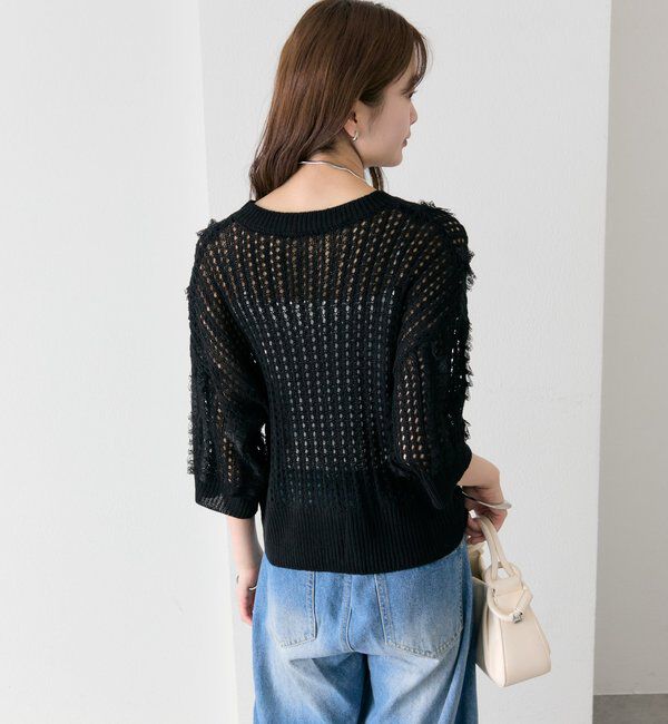  「フリルライン半袖ニット」|ニット・セーター|
