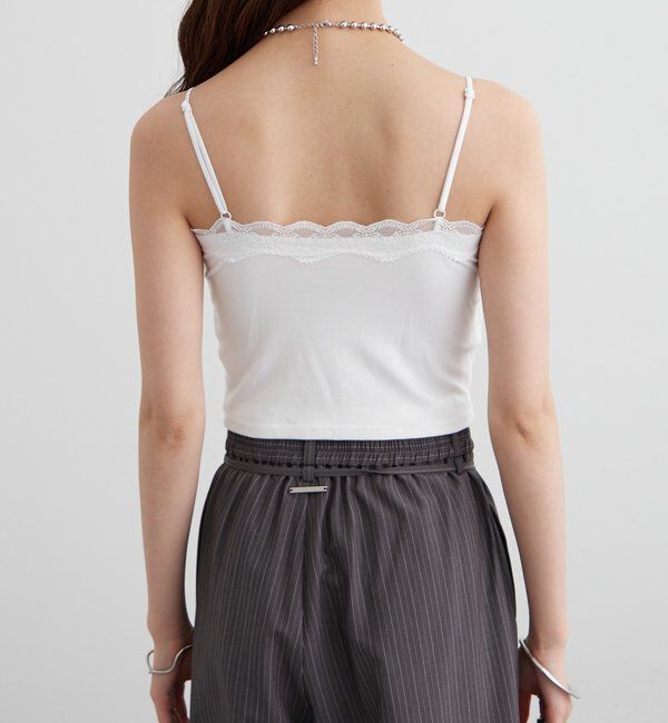  「パット付きフリルレースショートキャミソール」|キャミソール|