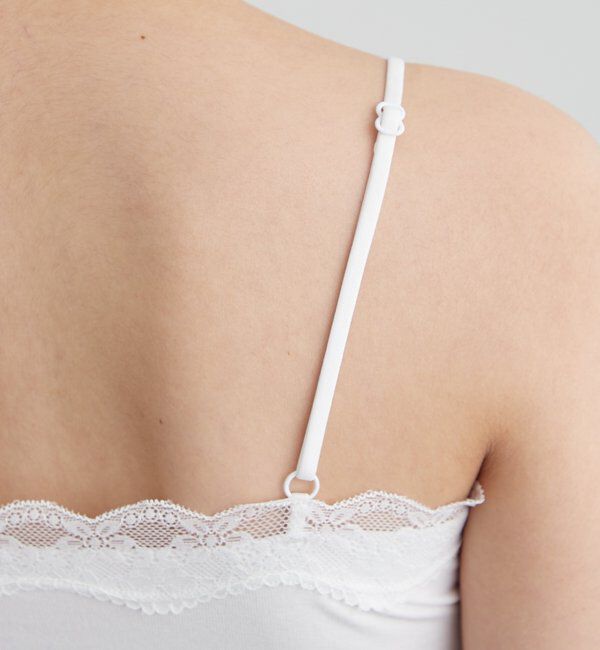  「パット付きフリルレースショートキャミソール」|キャミソール|