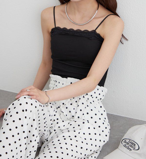  「パット付きフリルレースショートキャミソール」|キャミソール|