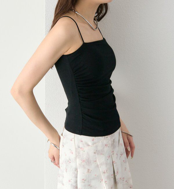  「パット付きサイドギャザーキャミソール」|キャミソール|