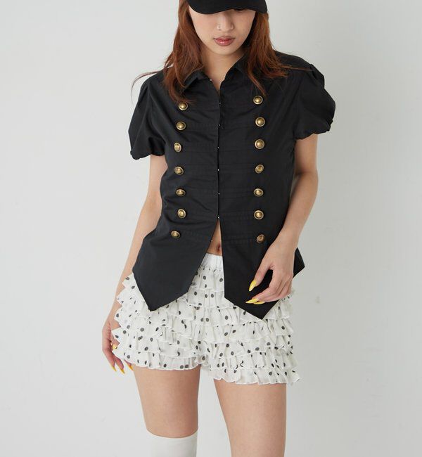  「ナポレオンパフスリブラウス」|シャツ・ブラウス|