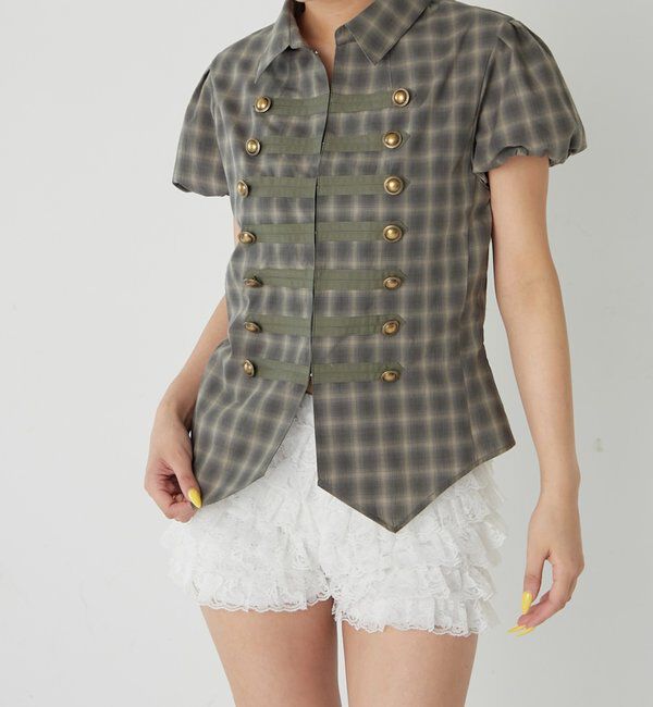  「ナポレオンパフスリブラウス」|シャツ・ブラウス|