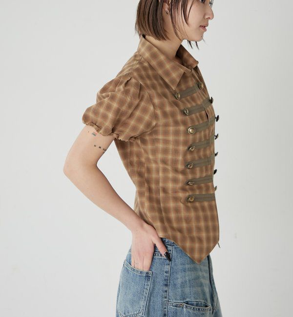  「ナポレオンパフスリブラウス」|シャツ・ブラウス|