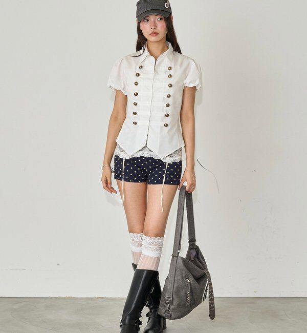  「ナポレオンパフスリブラウス」|シャツ・ブラウス|