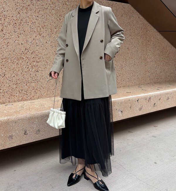  「【オケージョン/サイズ展開あり/人気につき再販】チュールハイネックワンピース」|ワンピース|