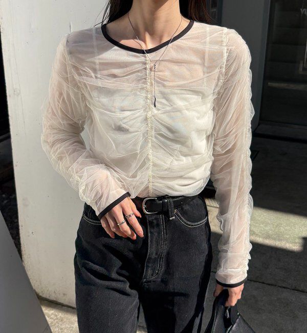  「チュールギャザーブラウス」|シャツ・ブラウス|