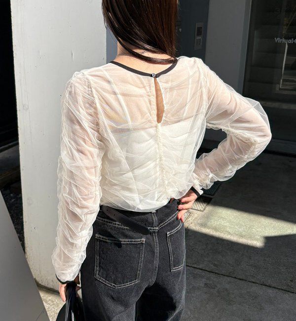  「チュールギャザーブラウス」|シャツ・ブラウス|