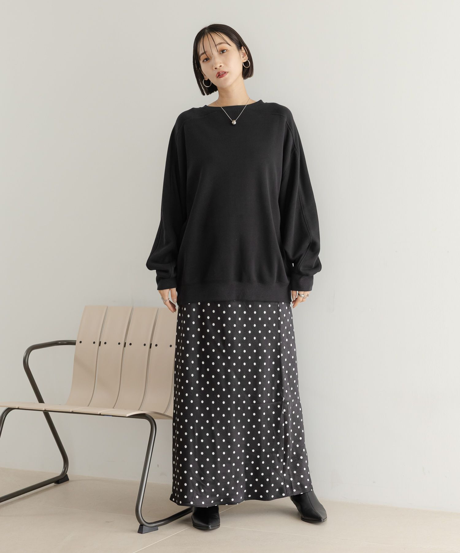 LOWRYS FARM「ストレッチサテンスカート」|スカート|