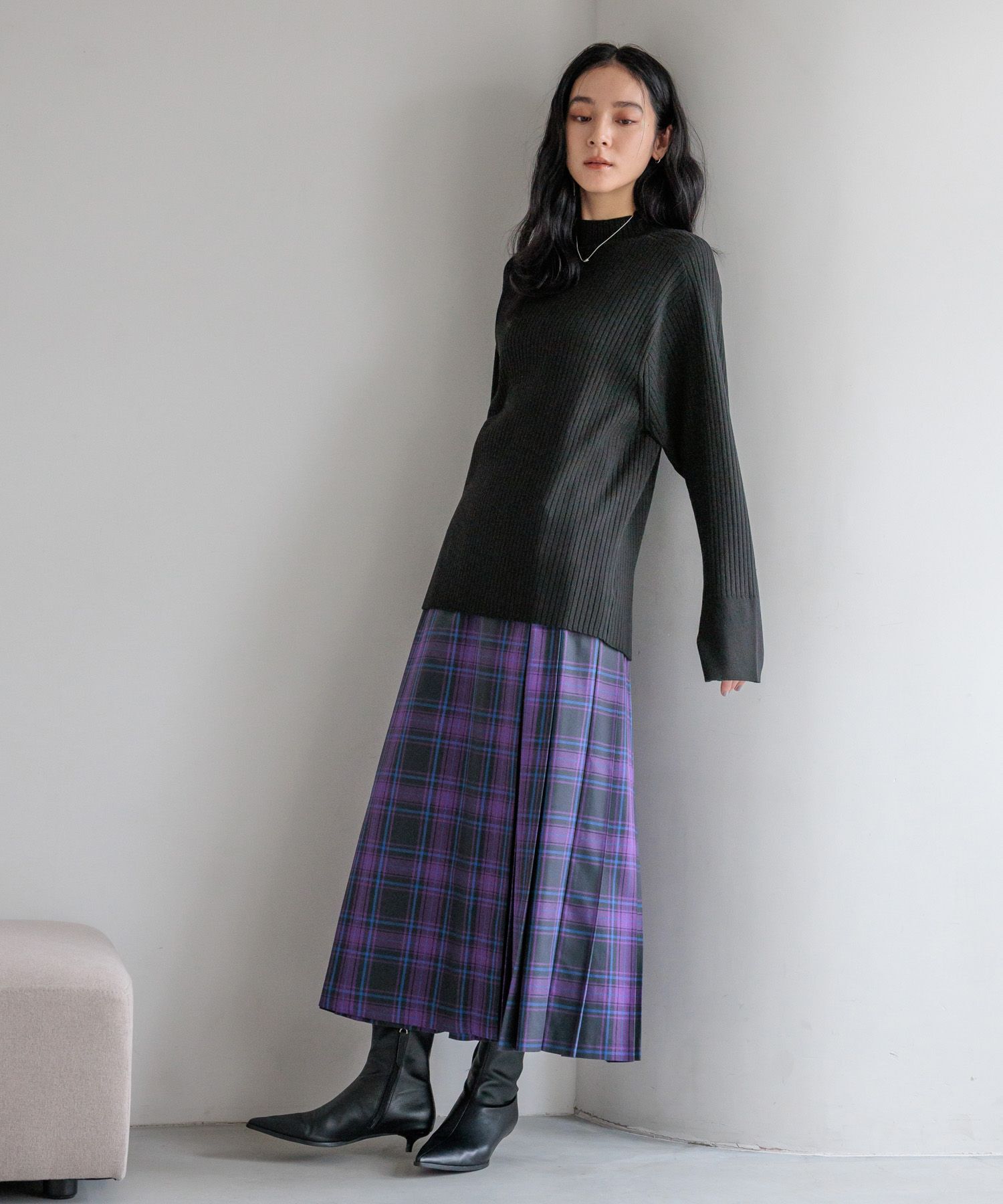 LOWRYS FARM「チェックキルトプリーツスカート」|スカート|