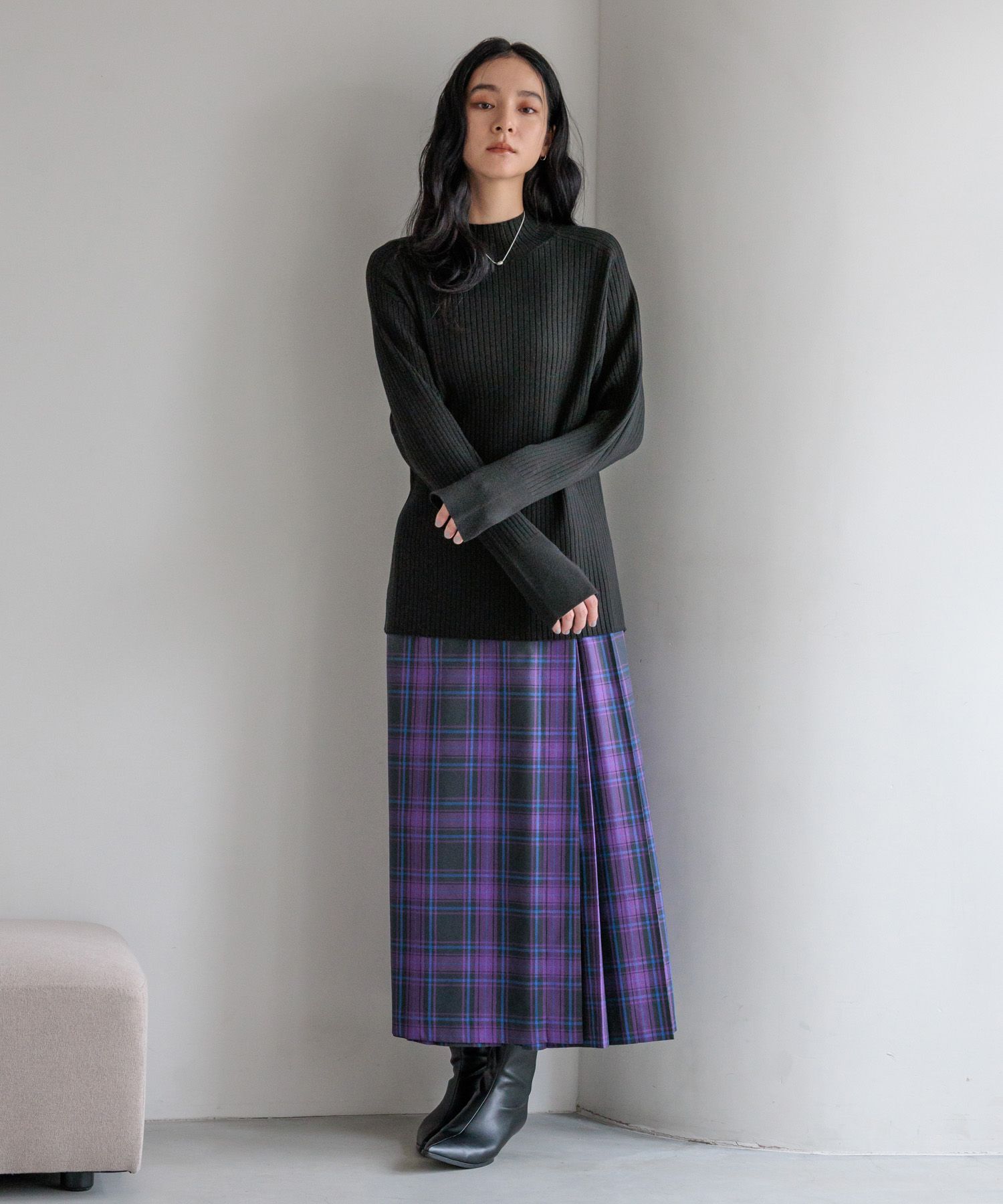 LOWRYS FARM「チェックキルトプリーツスカート」|スカート|