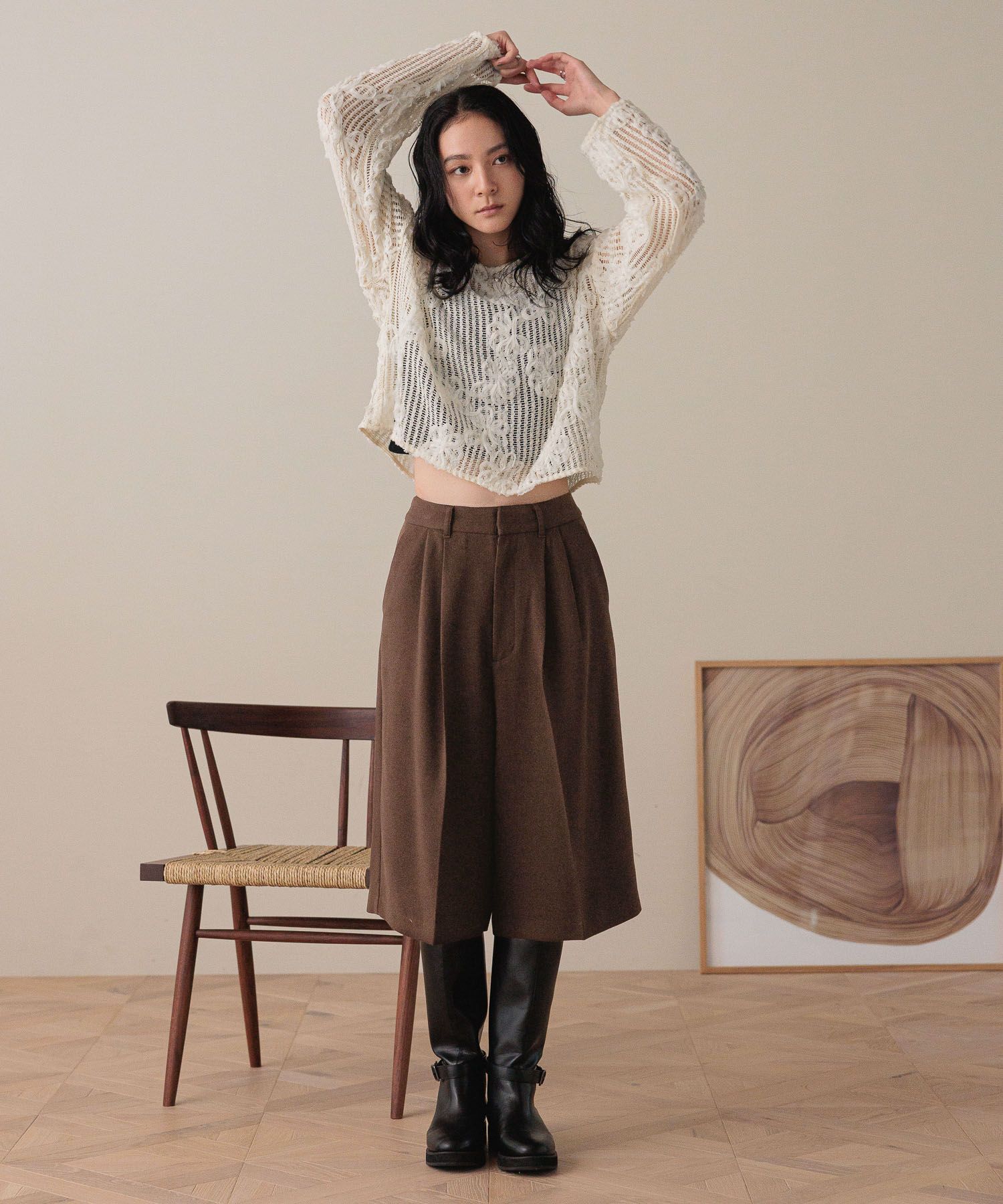 LOWRYS FARM「３ＤレースプルオーバーＬＳ」|Tシャツ・カットソー|