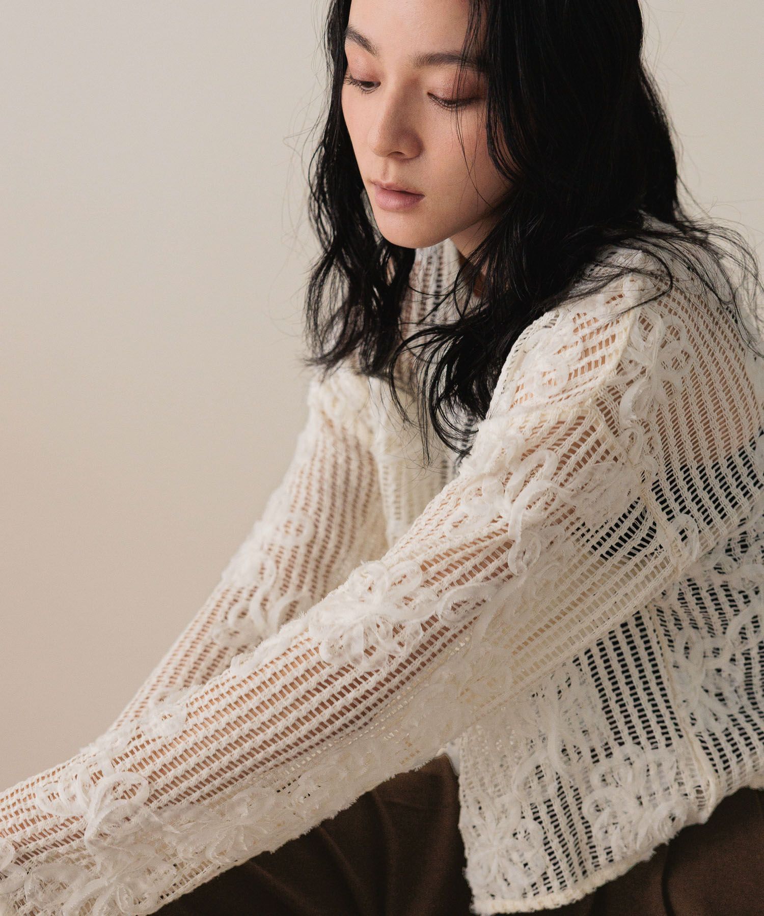 LOWRYS FARM「３ＤレースプルオーバーＬＳ」|Tシャツ・カットソー|