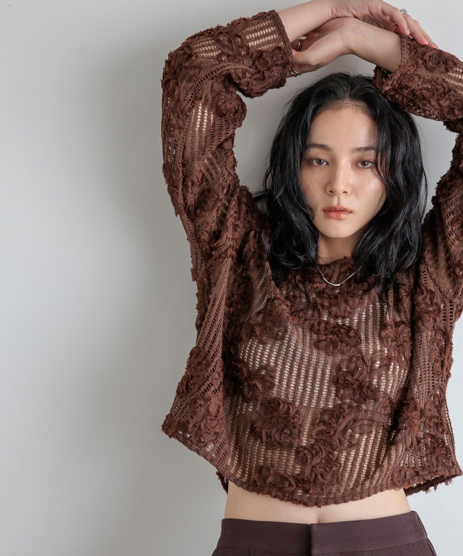 LOWRYS FARM「３ＤレースプルオーバーＬＳ」|Tシャツ・カットソー|