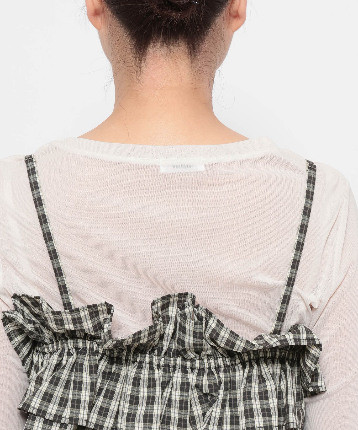 LOWRYS FARM「チェックフリルビスチェ」|シャツ・ブラウス|