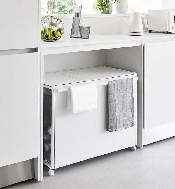 collex「【tower/タワー】蓋付き目隠し分別ダストワゴン 45L 3分別 キッチン ゴ」|食器・キッチングッズ|