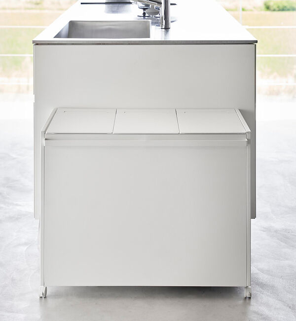 collex「【tower/タワー】蓋付き目隠し分別ダストワゴン 45L 3分別 キッチン ゴ」|食器・キッチングッズ|