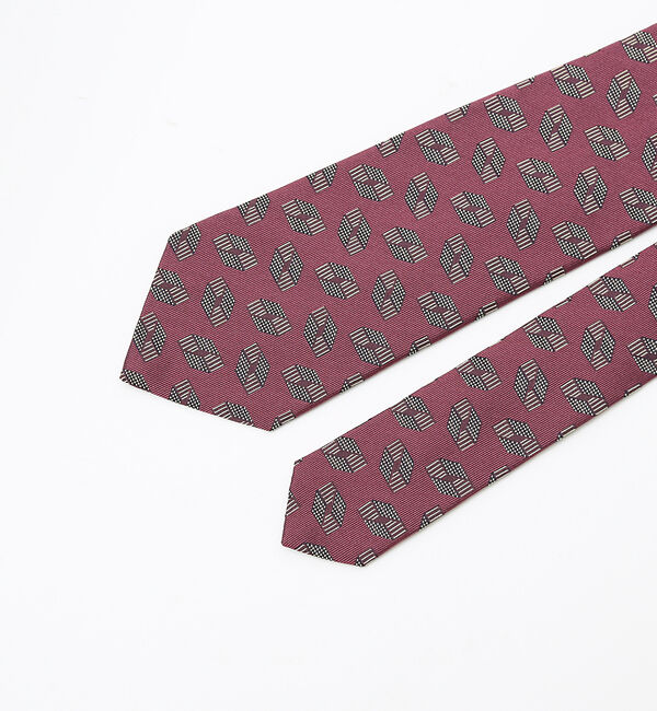 ABAHOUSE「【IMPORT FABRIC TIE】シルク ジオメトリック小紋 ネクタイ」|ネクタイ・蝶ネクタイ|
