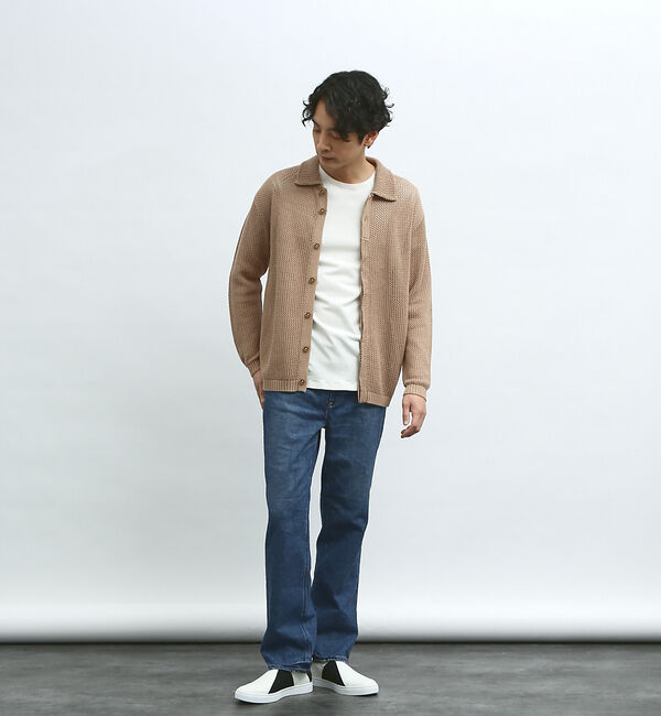 ABAHOUSE「メッシュニット ポロ カーディガン / サマーニット」|カーディガン|