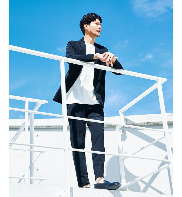 ABAHOUSE「【セットアップ対応/接触冷感】ハイブリット リラックス スラックス」|スラックス|