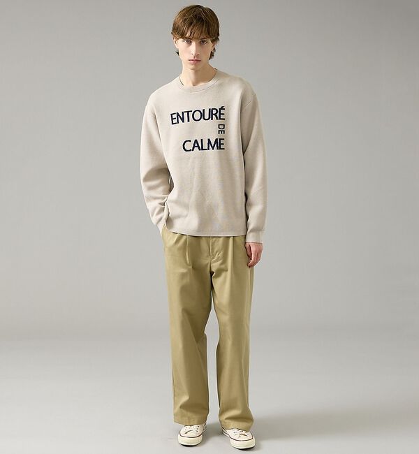 ABAHOUSE「ジャガードロゴニット プルオーバー / オーバーサイズ / LE TRIO AB」|ニット・セーター|