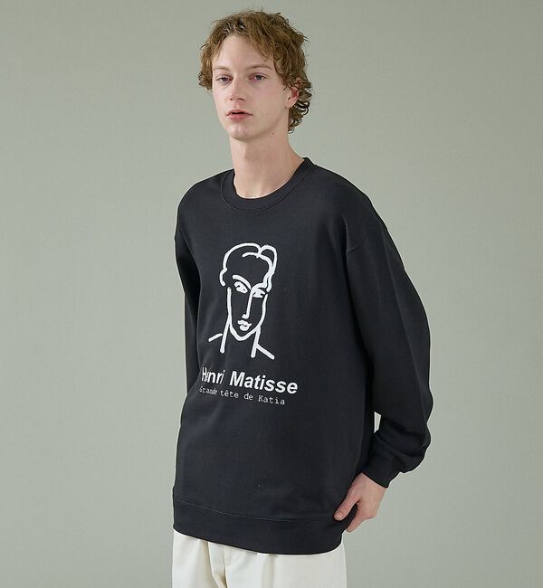 ABAHOUSE「【Henri Matisse / アンリ・マティス】ラインアート グラフィック」|スウェット・ジャージ|ブラック